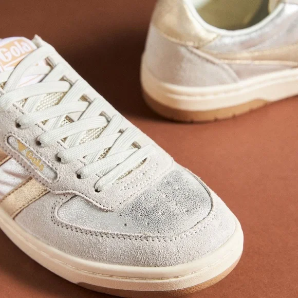 Anthropologie Gola Hawk Shimmer Off White / Silver / Gold Size US 9 (Eur 40) - Picture 6 of 14